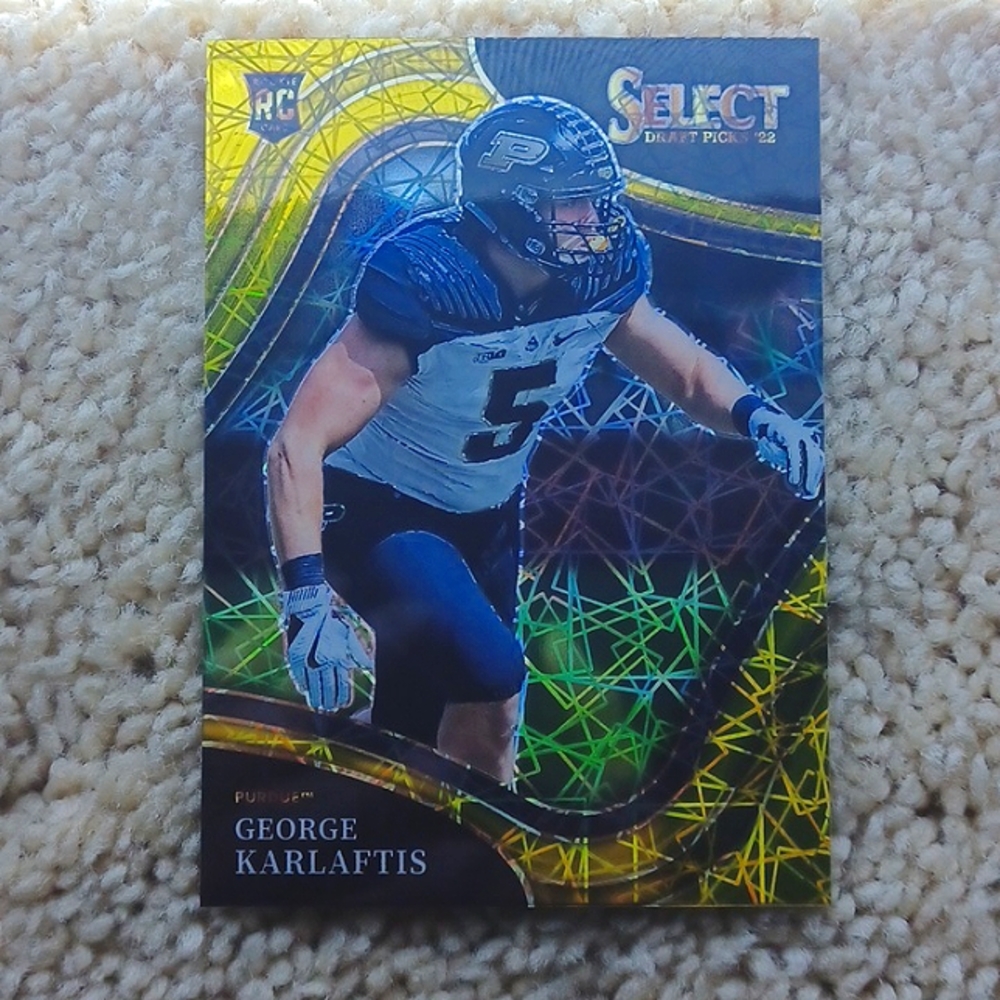 George Karlaftis [Gold Lazer] #123 2022 Panini Select Draft Picks